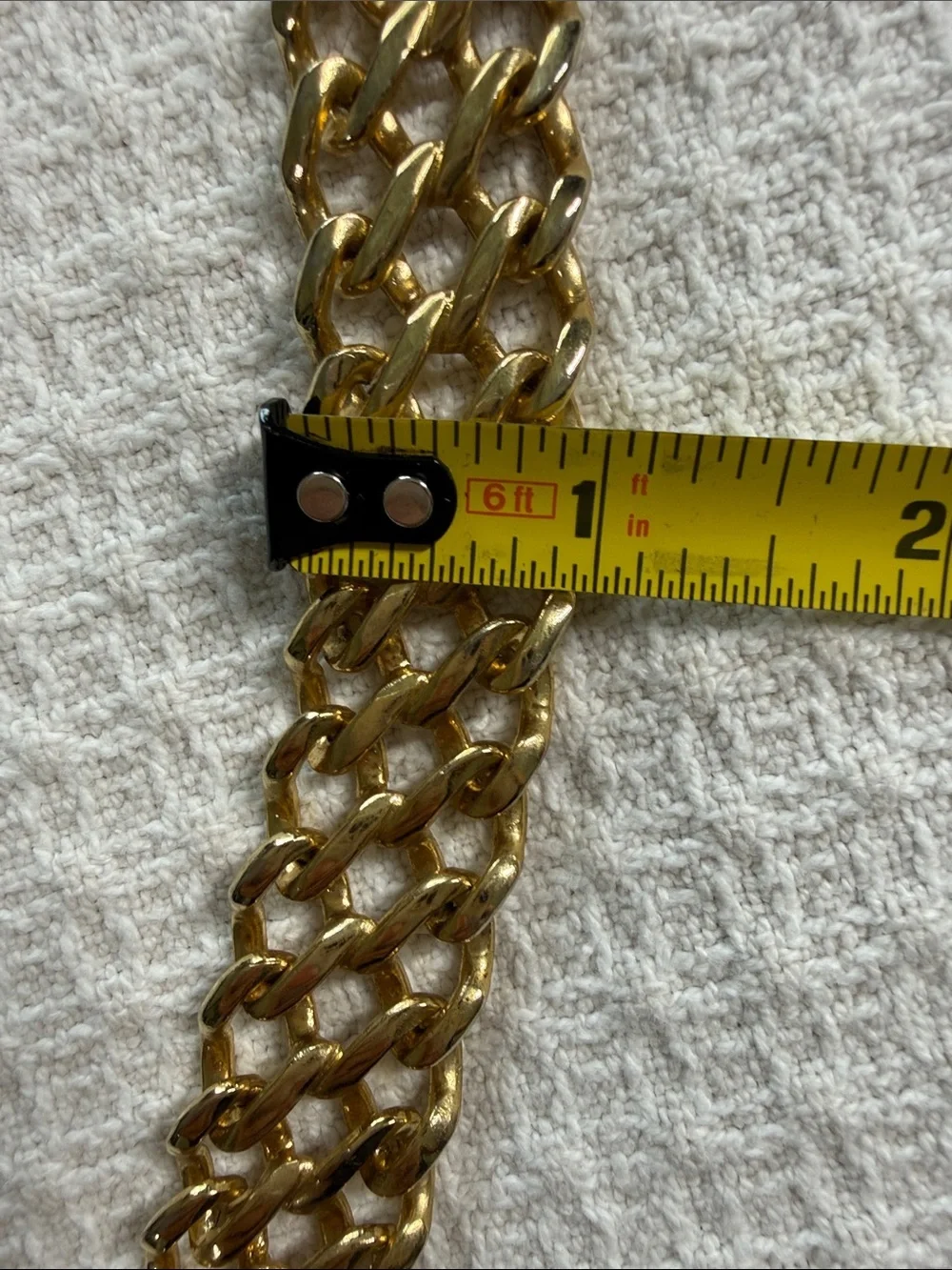 Gold curb chain belt 1” wide